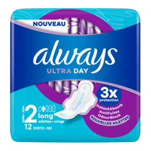 Always Ultra Serviette Périodique Avec Ailettes Long Plus Paq/12