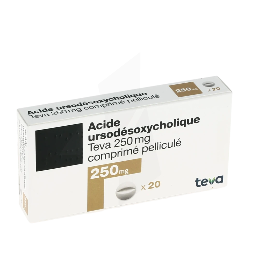 Acide Ursodesoxycholique Teva 250 Mg, Comprimé Pelliculé