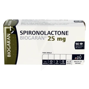 Spironolactone Biogaran 25 Mg, Comprimé Sécable