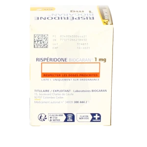 Risperidone Biogaran 1 Mg, Comprimé Pelliculé Sécable