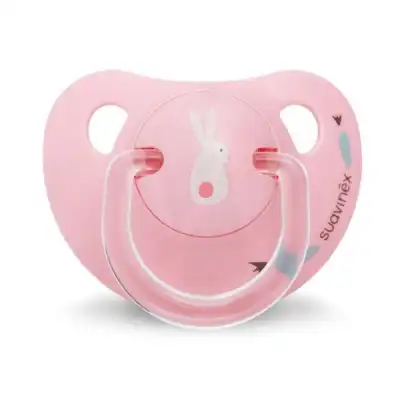 Suavinex Sucette physiologique silicone 0-6mois Bunny rose