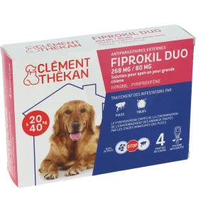 Fiprokil Duo 268 Mg/80 Mg Solution Pour Spot-on Pour Grands Chiens, Solution Pour Spot-on