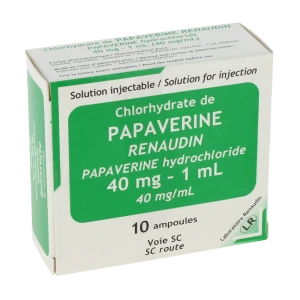 Papaverine Renaudin 40 Mg/ml, Solution Injectable