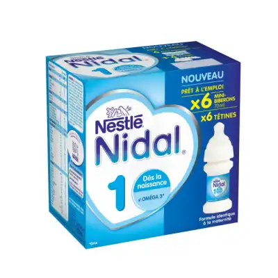 Nestlé Nidal 1 Starter Pack Lait Liquide 6nourettes/70ml à Paris
