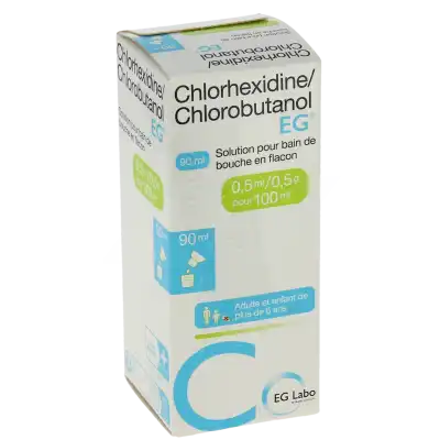 Chlorhexidine/chlorobutanol Eg 0,5 Ml/0,5 G Pour 100 Ml, Solution Pour Bain De Bouche En Flacon à BRUGUIERES