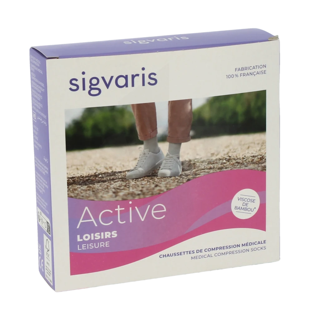 Sigvaris 2 Active Loisirs New Chaussette Femme Noir Mn