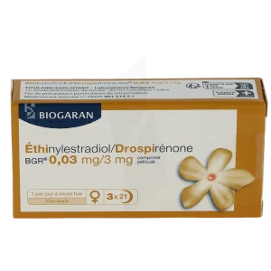 Ethinylestradiol/drospirenone Bgr 0,03 Mg/3 Mg, Comprimé Pelliculé