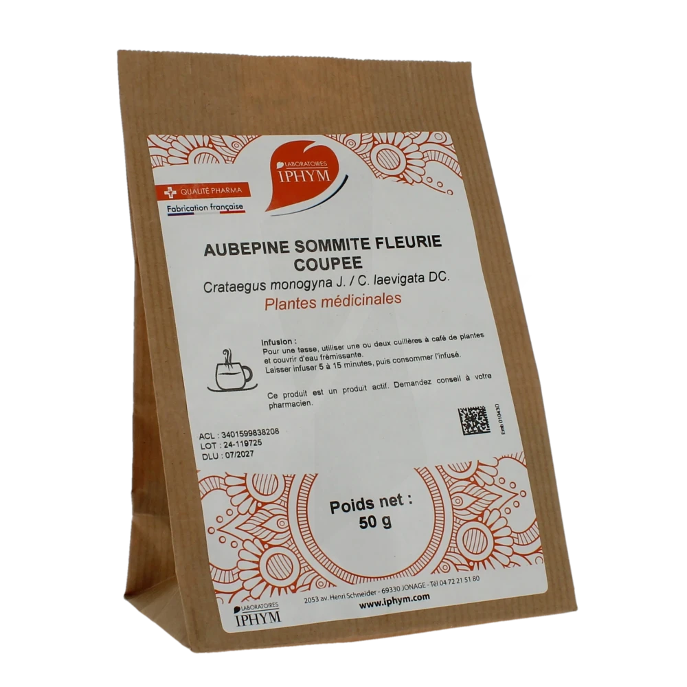 Iphym Santé Aubépine Plantes En Vrac Entières Et Coupées 50g