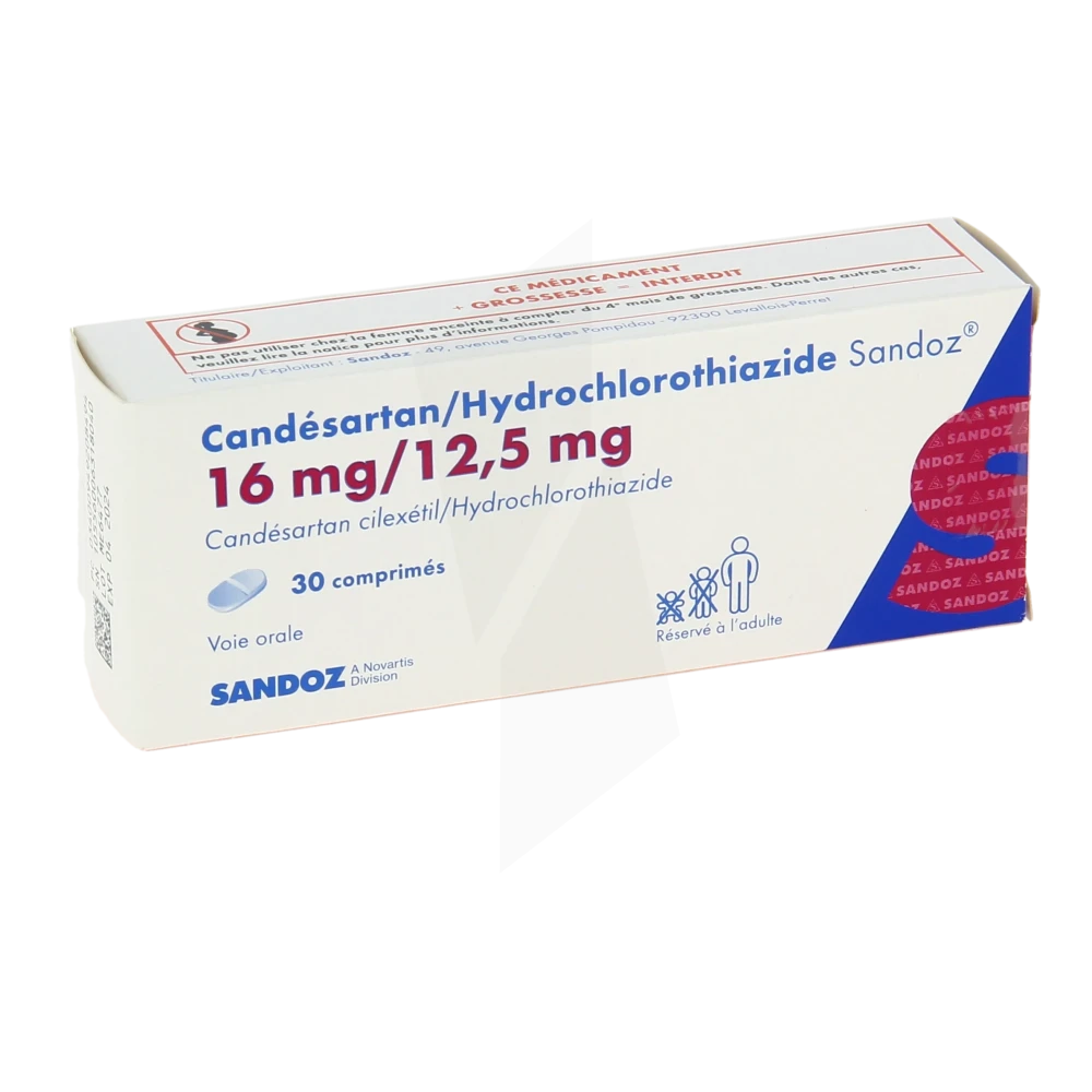Candesartan/hydrochlorothiazide Sandoz 16 Mg/12,5 Mg, Comprimé