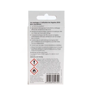 Zeiss Lingette Nettoyante Antibactérienne Smartphone écran 30 Sachets