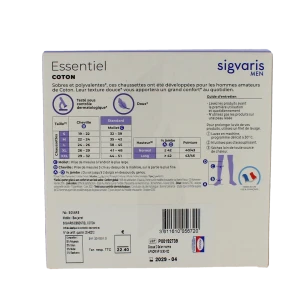 Sigvaris Essentiel Instinct Coton Chaussette Classe 2 Homme Noir Normal S