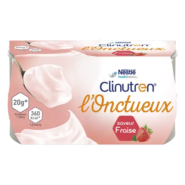 Clinutren L'onctueux Nutriment Fraise 4 Cups/200g