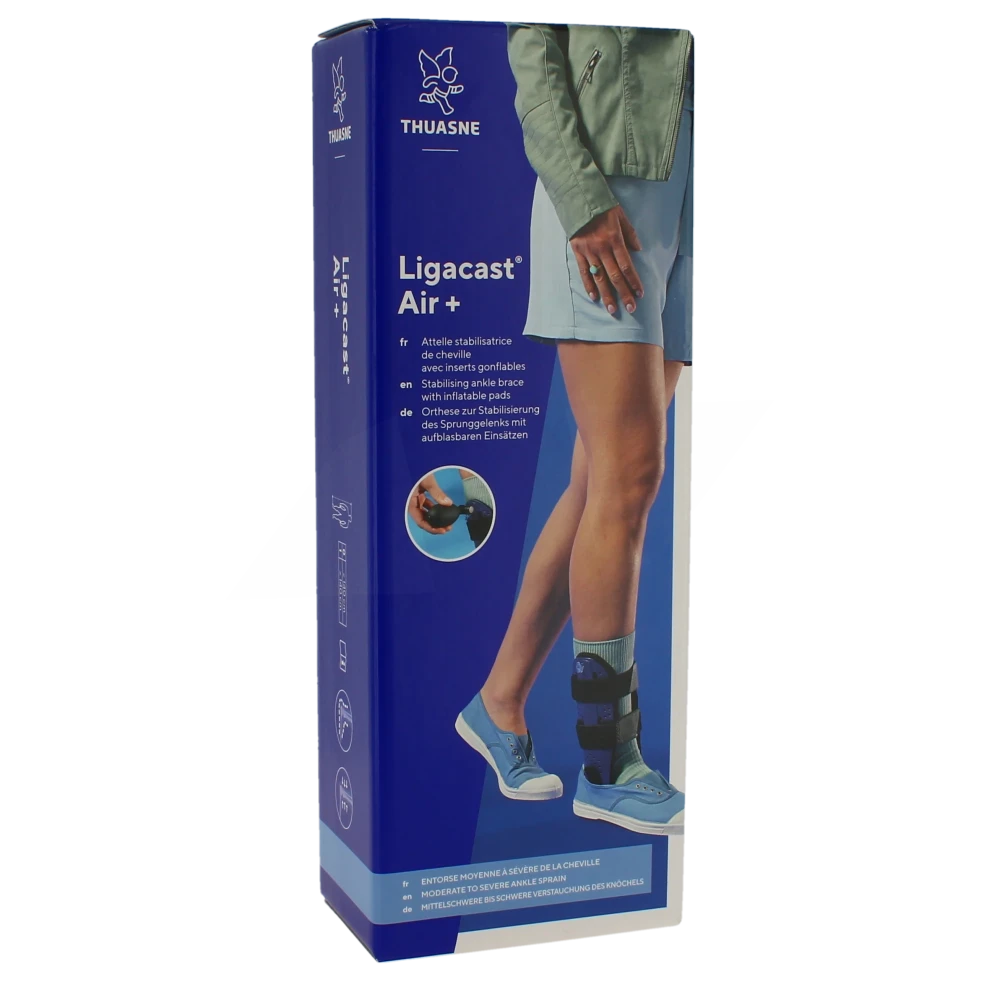 Thuasne Ligacast Air+ Chevillère Stabilisatrice Noir/bleu Taille 0