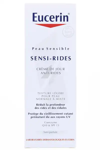 Eucerin Sensi-rides Fluide Soin Anti-rides Jour Peau Normale Ou Mixte Fl Pompe/50ml