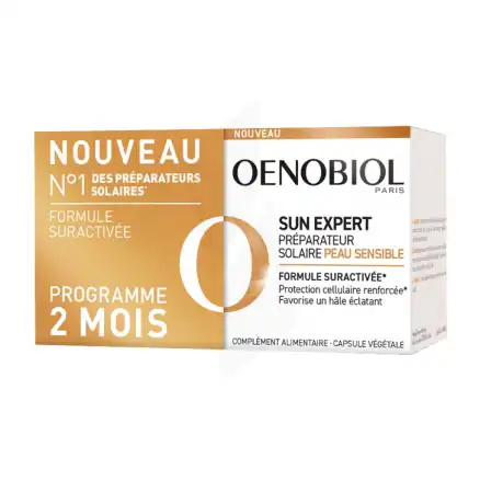 Oenobiol Sun Expert Caps Préparateur Solaire Peau Sensible 2pots/30