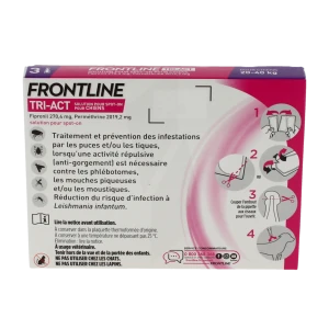 Frontline Tri-act Solution Pour Spot-on Chien 20-40kg 3 Pipettes/4ml