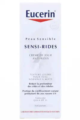 Eucerin Sensi-rides Fluide Soin Anti-rides Jour Peau Normale Ou Mixte Fl Pompe/50ml à SEYNOD