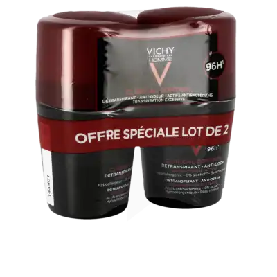 Vichy Homme Détranspirant Clinical Control Anti-odeur 96h 2roll-on/50ml à Mérignac