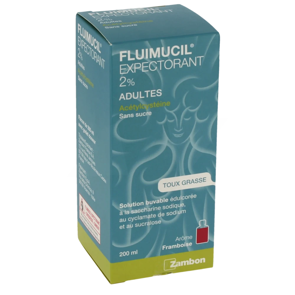 Fluimucil Acetylcysteine 2 % S Buv Expectorant Sans Sucre Adulte Fl/200ml