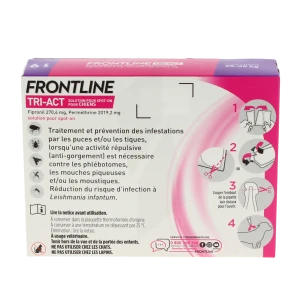 Frontline Tri-act Solution Pour Spot-on Pour Chiens 20 - 40 Kg, Solution Pour Spot-on