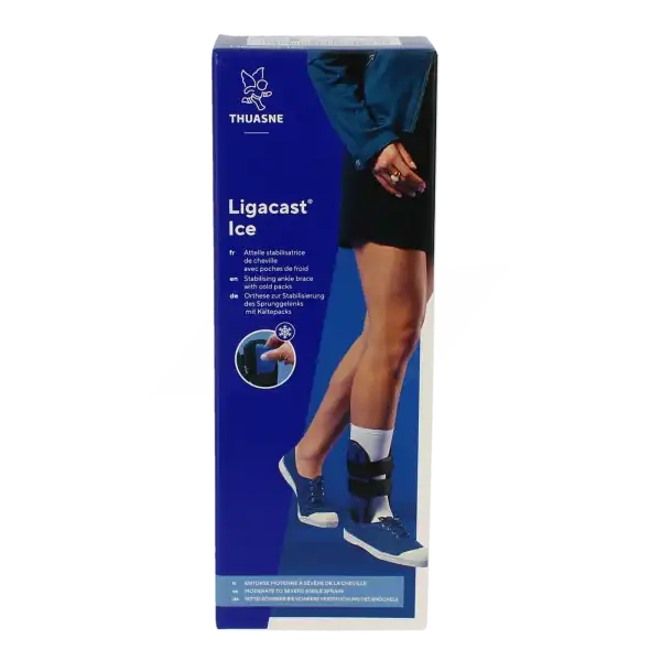 Thuasne Ligacast Ice Chevillère Noir/bleu Taille 0