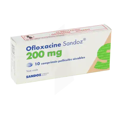 Ofloxacine Sandoz 200 Mg, Comprimé Pelliculé Sécable à Notre-Dame-de-Bellecombe