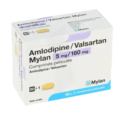 Amlodipine/valsartan Mylan 5 Mg/160 Mg, Comprimé Pelliculé à Angers