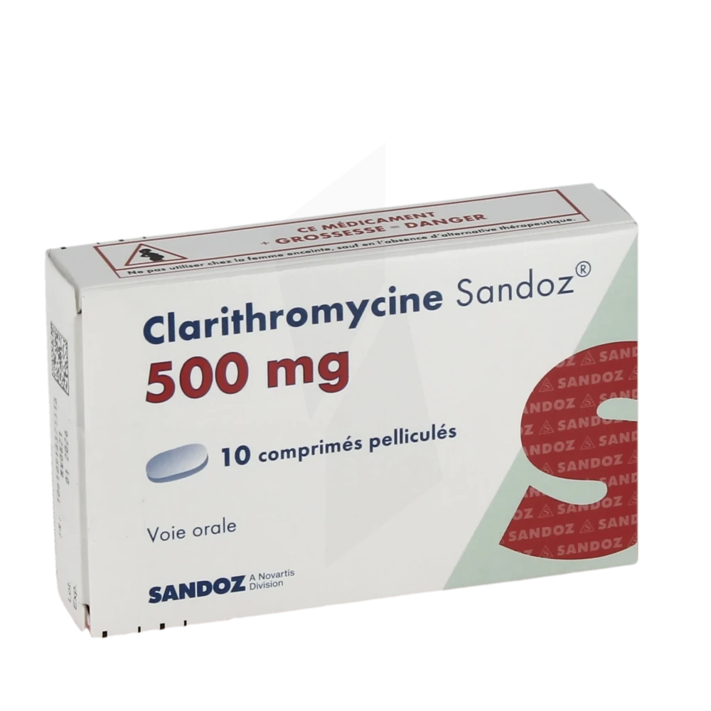 Clarithromycine Sandoz 500 Mg, Comprimé Pelliculé