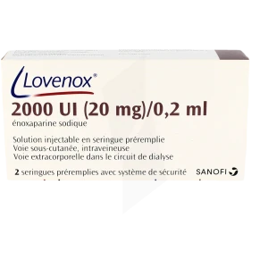 Lovenox 2 000 Ui (20 Mg)/0,2 Ml, Solution Injectable En Seringue Préremplie