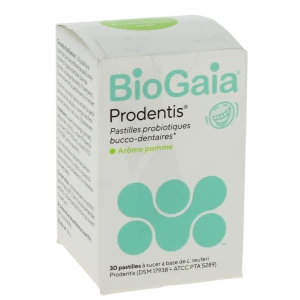 Biogaia Prodentis Past à Sucer Probiotiques Bucco-dentaire Pomme Pilulier/30