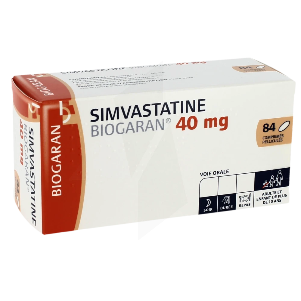 Simvastatine Biogaran 40 Mg, Comprimé Pelliculé