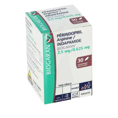 Perindopril Arginine/indapamide Biogaran 2,5 Mg/0,625 Mg, Comprimé Pelliculé à Hagetmau
