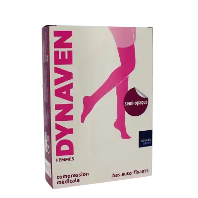 Sigvaris Dynaven Semi-opaque Bas Auto-fixants Morpho+ Classe 2 Femme Noir Long S à Mulhouse