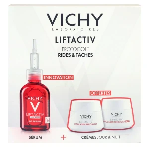 Vichy Liftactiv B3 Sérum Taches Brunes Et Rides Fl Pompe/30ml+2 Minis Collagen Jour Nuit