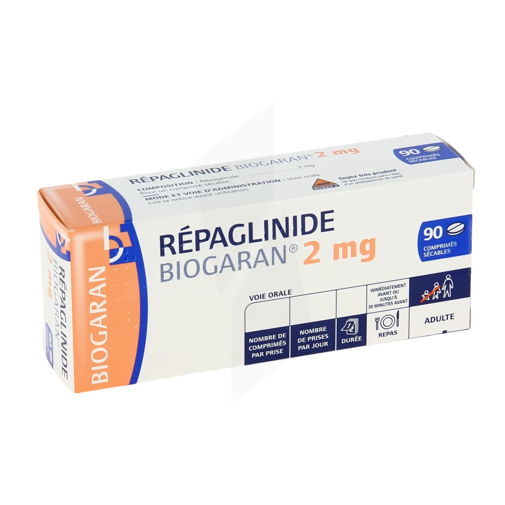 Repaglinide Biogaran 2 Mg, Comprimé Sécable