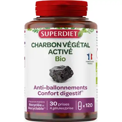 Superdiet Charbon Végétal Activé Bio Gélules B/120 à Avon