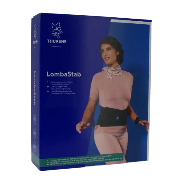 Thuasne Lombastab Ceinture Lombaire Maintien Noir Bleu Hauteur 21cm Taille 2