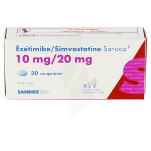 Ezetimibe/simvastatine Sandoz 10 Mg/20 Mg, Comprimé