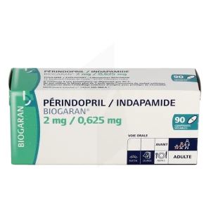 Perindopril/indapamide Biogaran 2 Mg/0,625 Mg, Comprimé Sécable